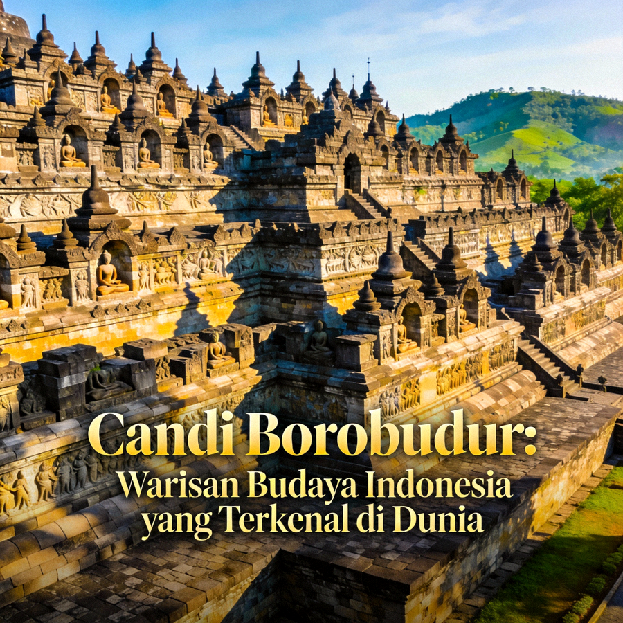 Candi Borobudur sebagai warisan budaya Indonesia yang terkenal di dunia