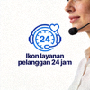 Ikon layanan pelanggan 24 jam