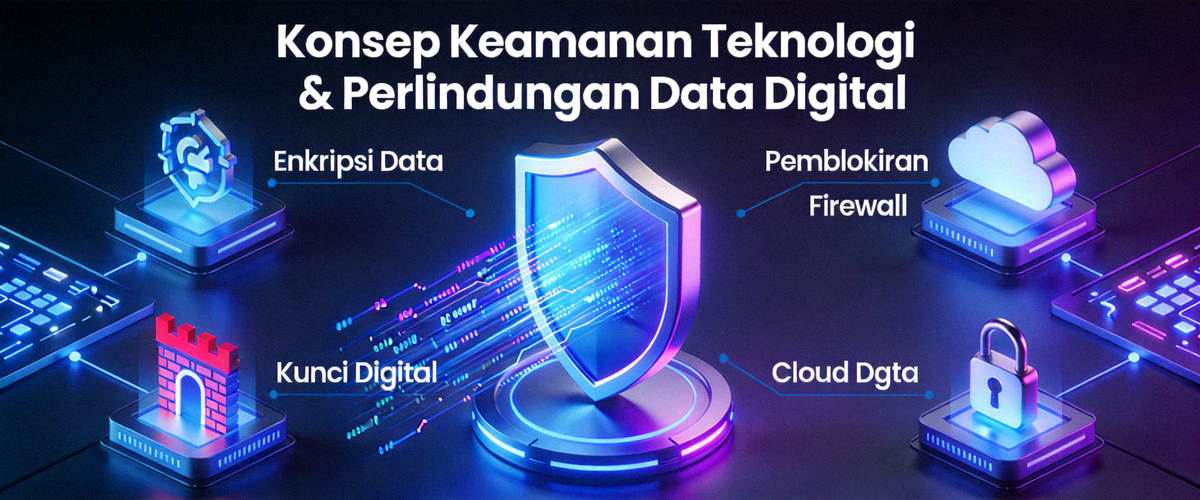 Konsep keamanan teknologi dan perlindungan data digital