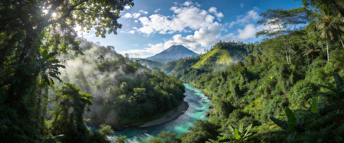 Pemandangan alam Indonesia yang indah dan hijau